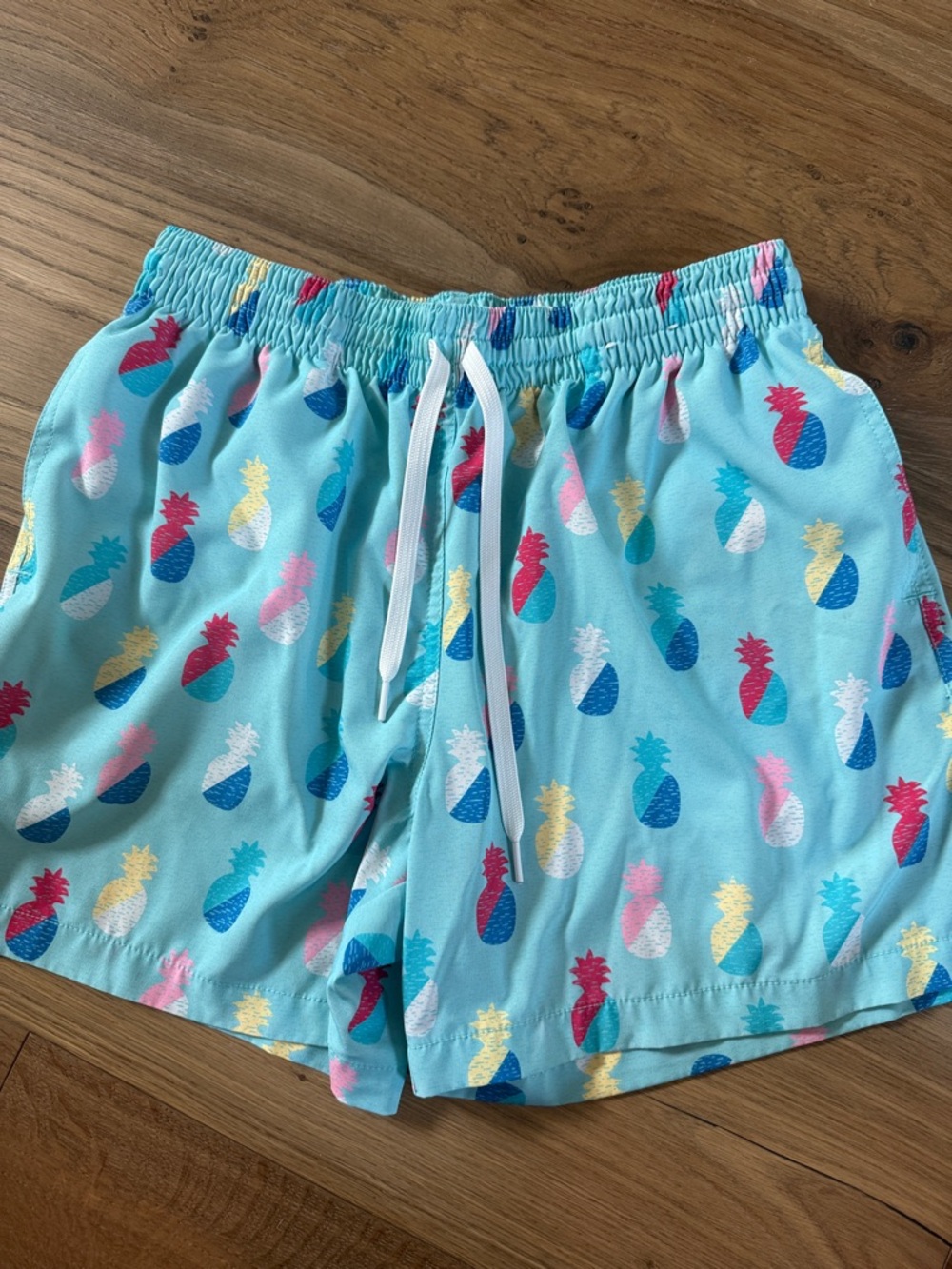 chubbies Light Blue Pineapple Print Swim Trunks